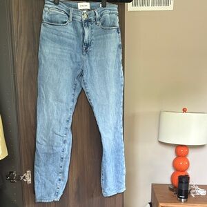 Frame Denim Light Blue Cropped Ankle Jeans